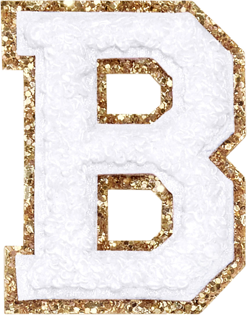 Blanc Glitter Varsity Letter Patches | Stoney Clover Lane Patches | Stoney Clover Lane