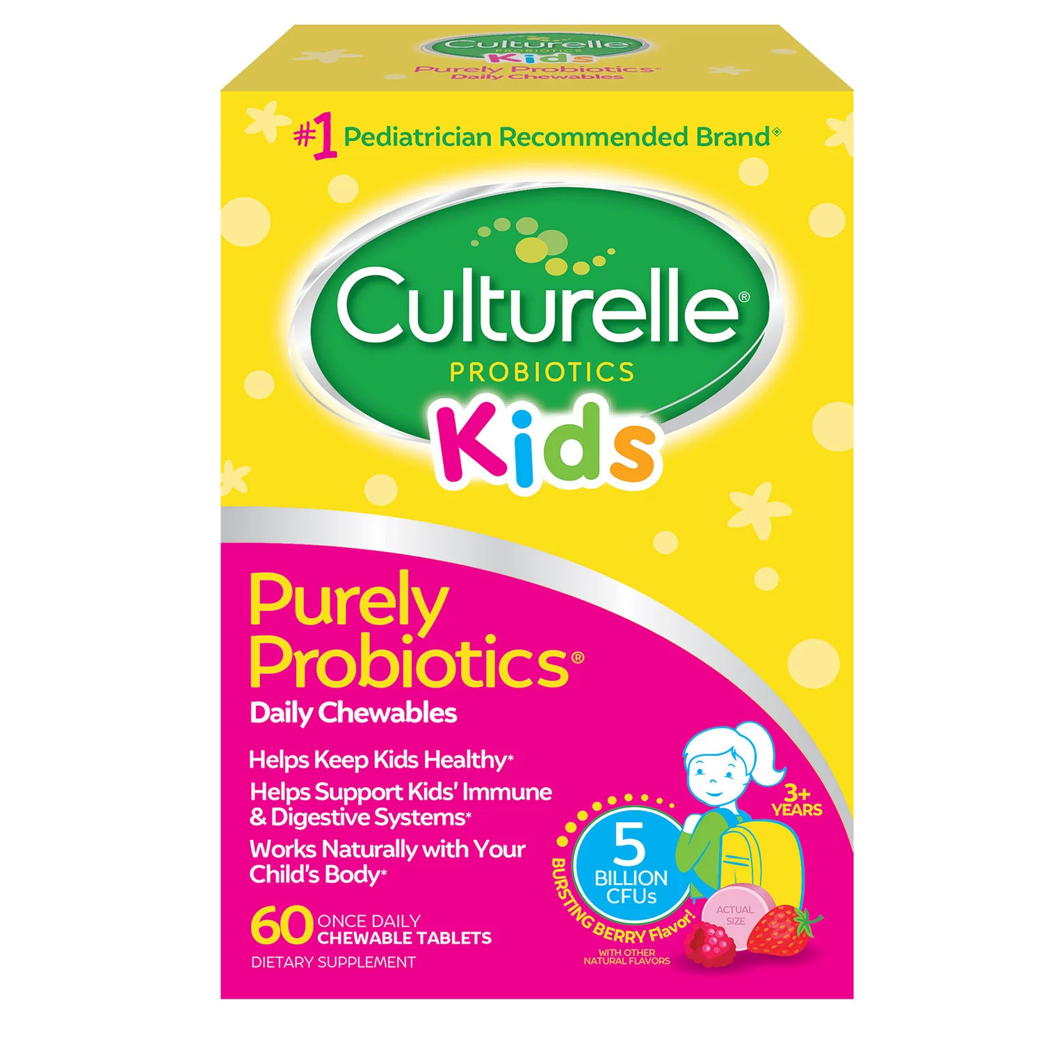Culturelle Kids Purely Probiotics Chewable Tablets, 60 ct. | Sam's Club