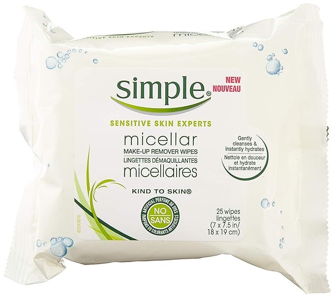 Simple Facial Wipes Micellar, 25 Count (Pack of 6) | Amazon (US)