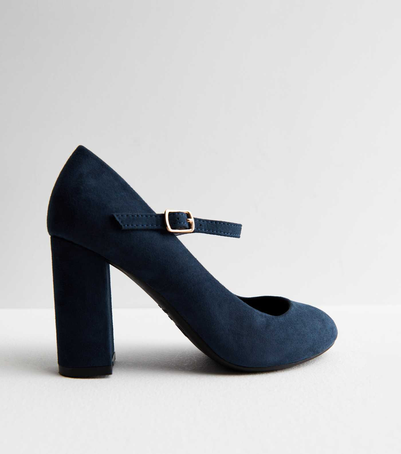 Wide Fit Navy Suedette Block Heel Mary Jane Shoes
						
						Add to Saved Items
						Remove fr... | New Look (UK)
