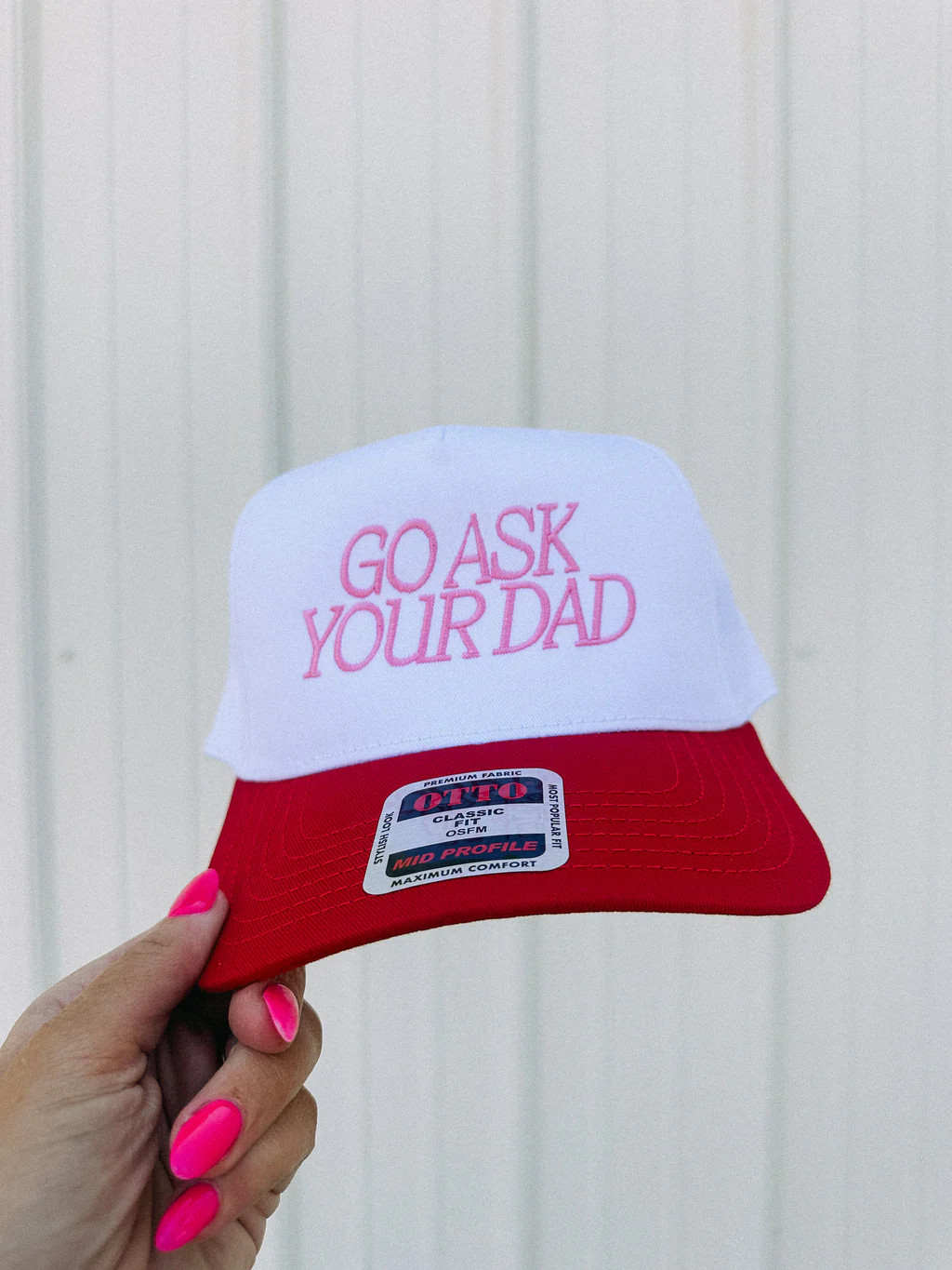 go ask your dad trucker hat  - pink/red | Etta & East