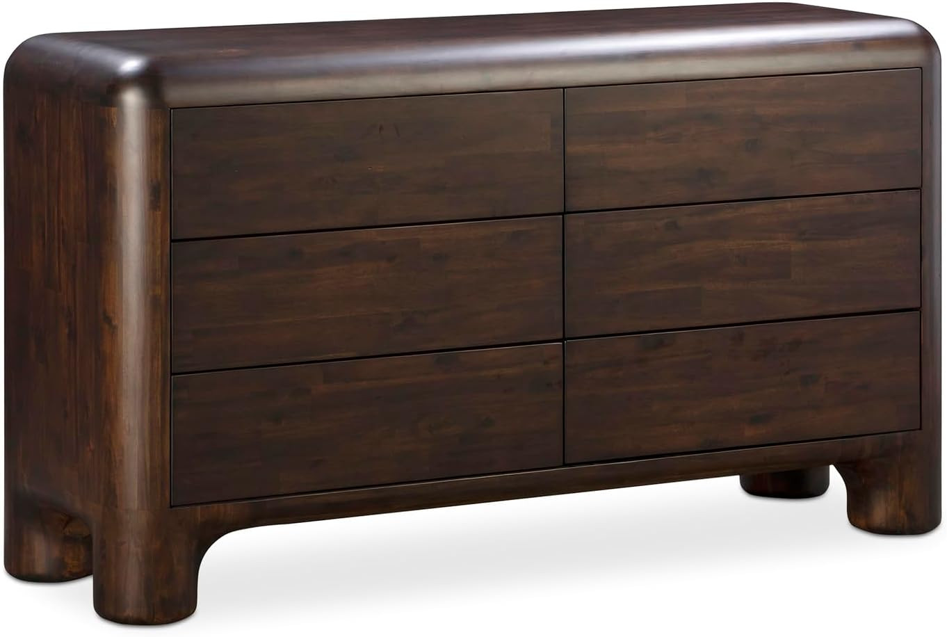 Moe's Home Collection Rowan Solid Acacia Wood 6-Drawer Dresser in Dark Brown | Amazon (US)