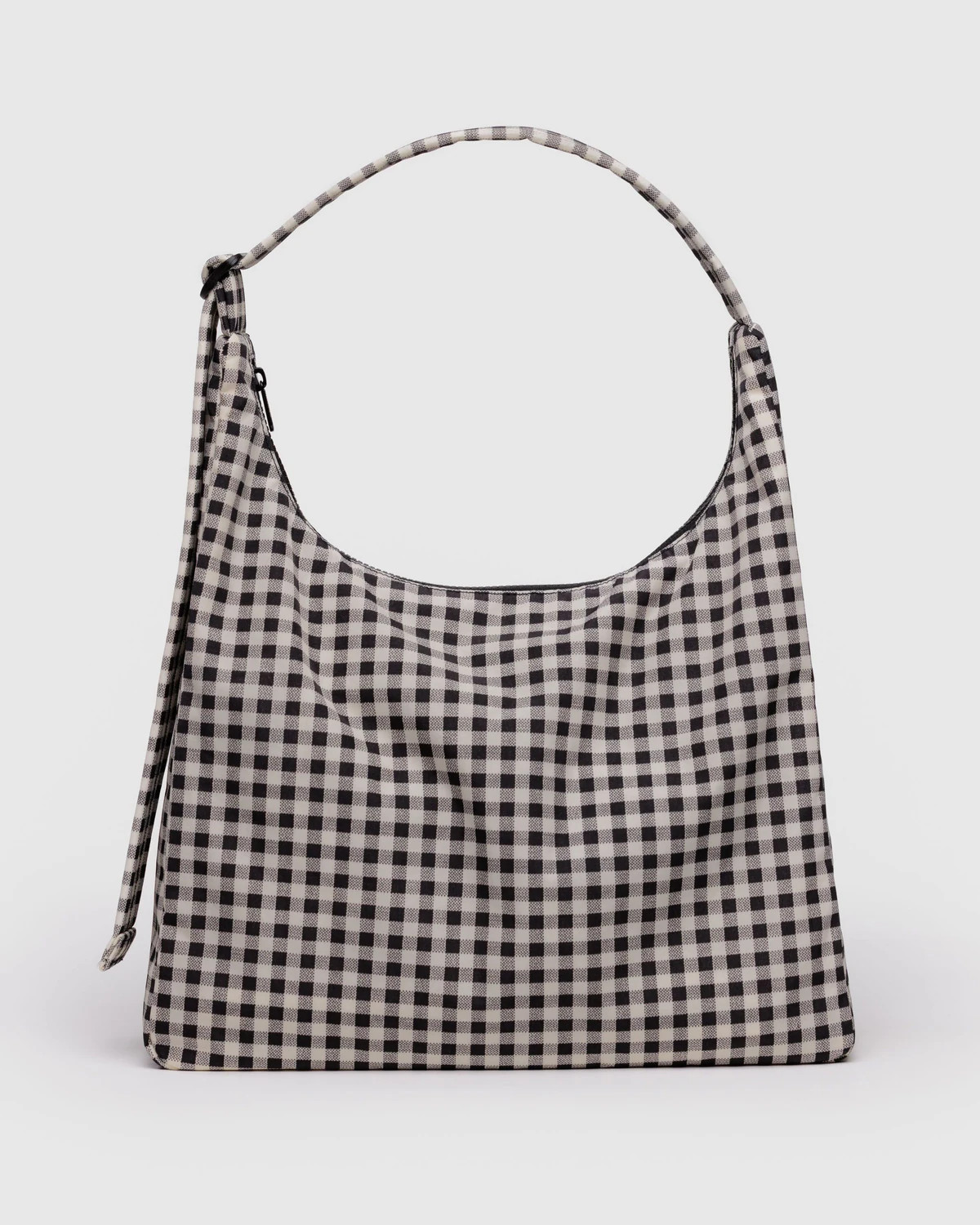 Nylon Shoulder Bag Black & White Gingham - Baggu | BAGGU
