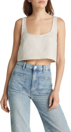 Reformation Adalyn Linen Crop Top | Nordstrom | Nordstrom