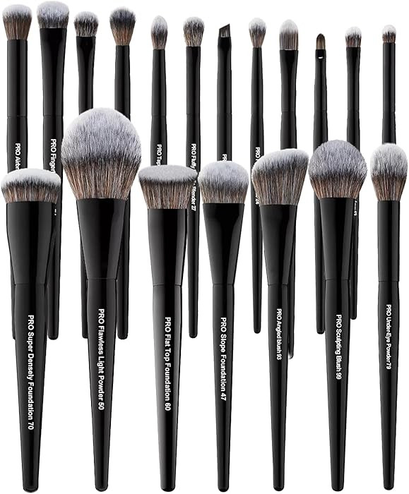 Bueart Design 19Pcs Professional Grade Labeled Makeup Brushes Set, Large Foundation Powder Contou... | Amazon (US)