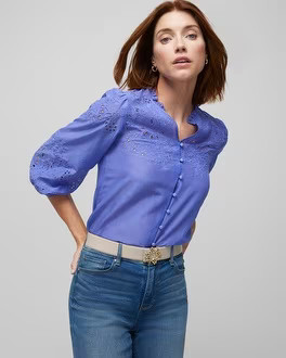 Embroidered Voile Blouse | White House Black Market