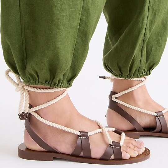 Rope lace-up sandals in leather | J. Crew US