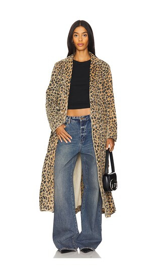 x We The Free Monique Denim Duster in Cheetah | Revolve Clothing (Global)