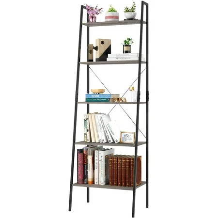 FDW Bookshelf 4-layer industrial antique wood bookcase suitable for living room bedroom and office B | Walmart (US)