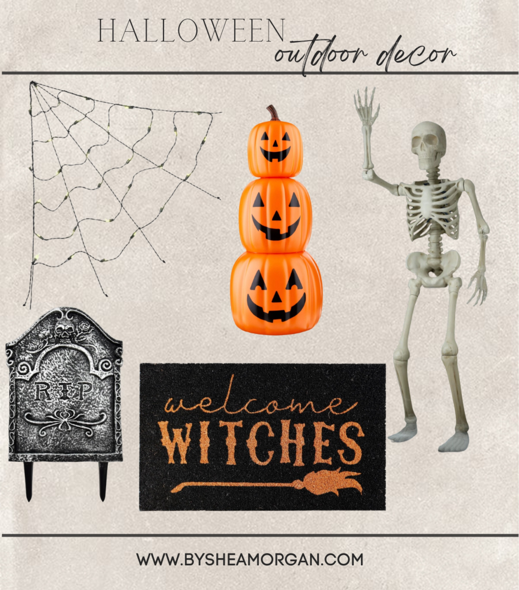 Outdoor Halloween decorations, Walmart decorations, giant skeleton