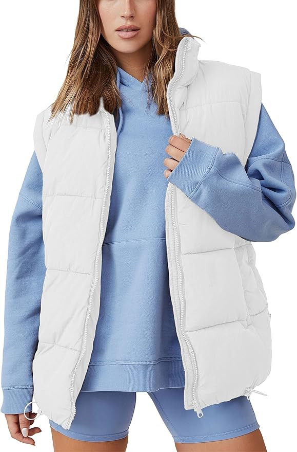 Springrain Womens Quilted Puffer Vest Padded Warm Winter Jacket with Stand Collar Bubble Puffer G... | Amazon (US)