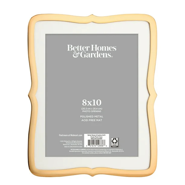 Better Homes & Gardens 8x10 Ornate Tabletop Picture Frame, Gold | Walmart (US)