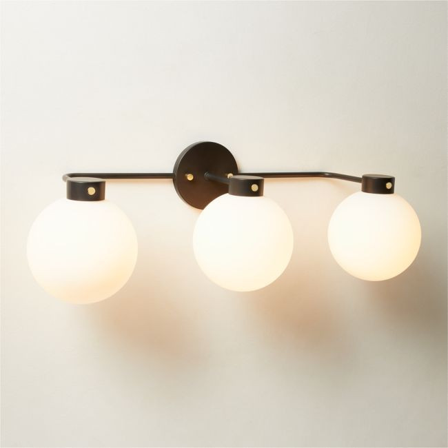 Marra 3-Light Black Globe Vanity Light | CB2