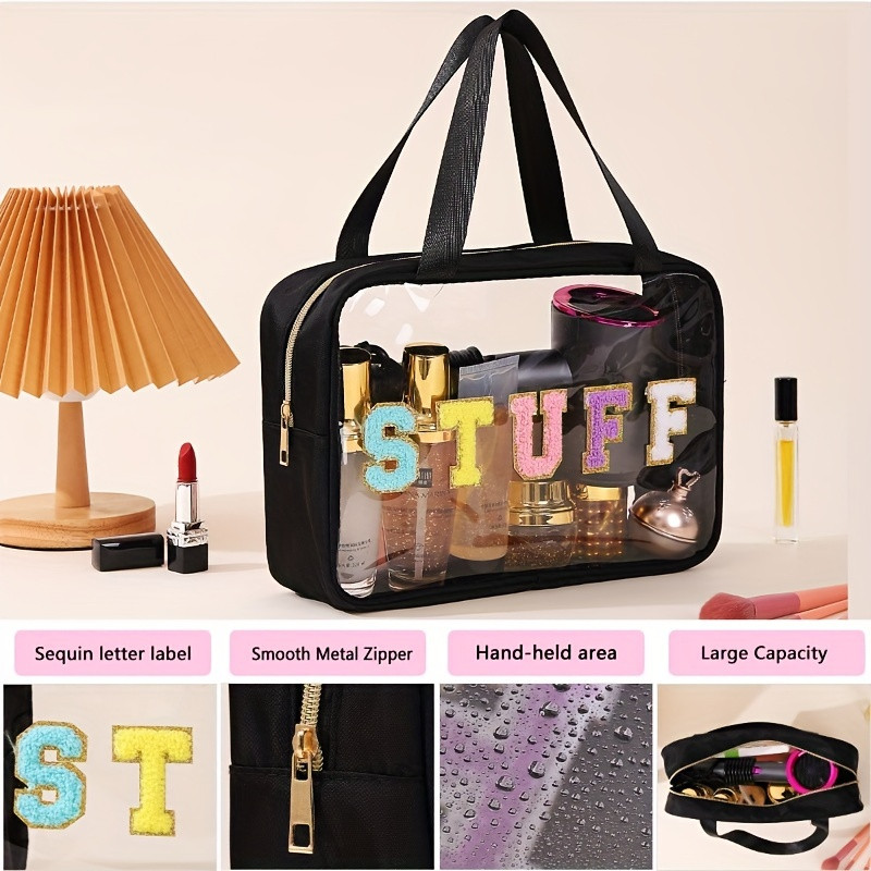 Large Capacity Travel Makeup Bag Zipper Pvc Material - Temu | Temu Affiliate Program