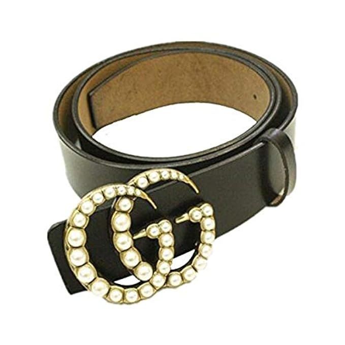 Fashion Pearl Belts For Women Leather Belts Letter Buckle | Amazon (US)