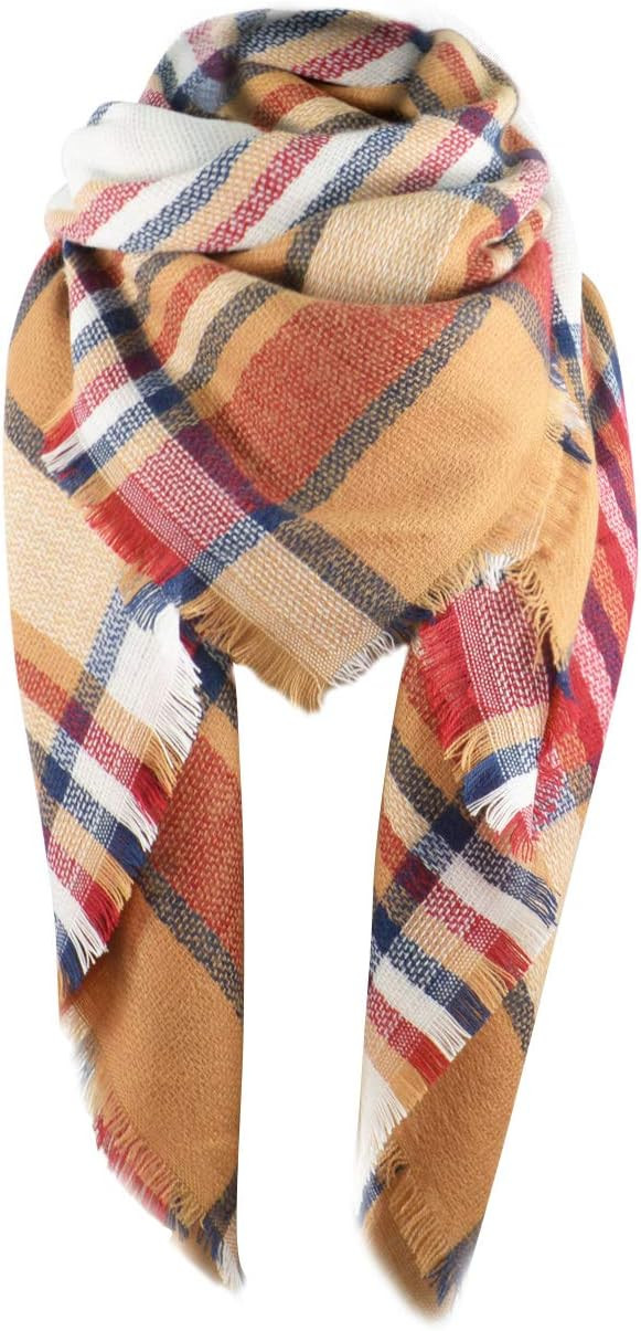 American Trends Womens Fall Winter Scarf Plaid Tassel Soft Warm Blanket Scarves Womens Shawl Wrap... | Amazon (US)