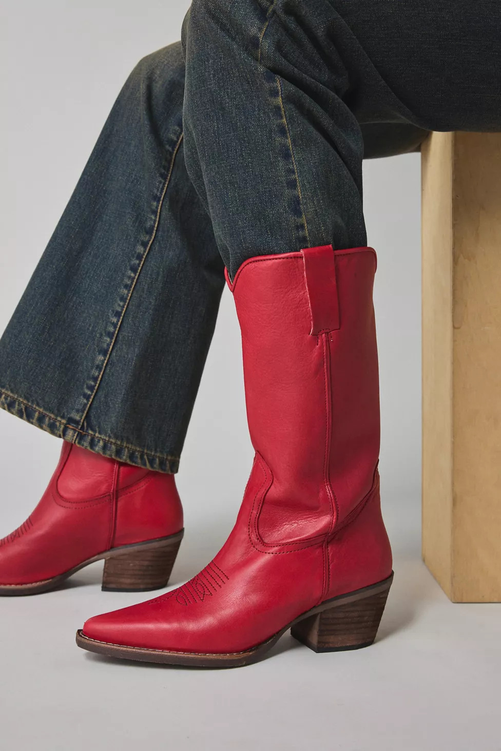 Steve Madden Albany Western Leather Cowboy Boot | Urban Outfitters (US and RoW)