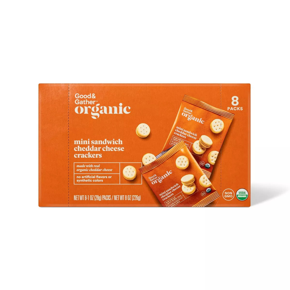 Organic Mini Sandwich Cheddar Cheese Crackers - 8oz/8ct - Good & Gather™ | Target