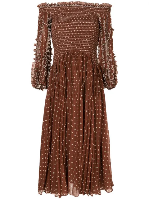 Peppa polka dot-print midi dress | Farfetch (US)