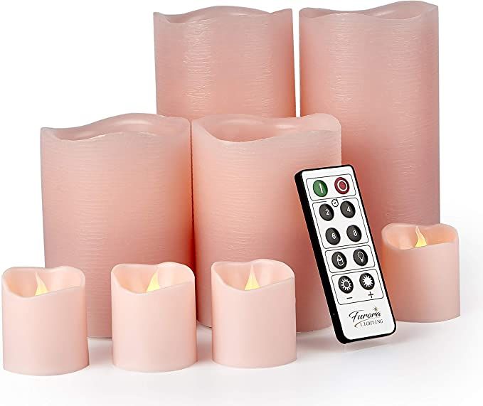 Furora LIGHTING LED Flameless Candles with Remote Control, Set of 8, Real Wax Battery Operated Pi... | Amazon (US)