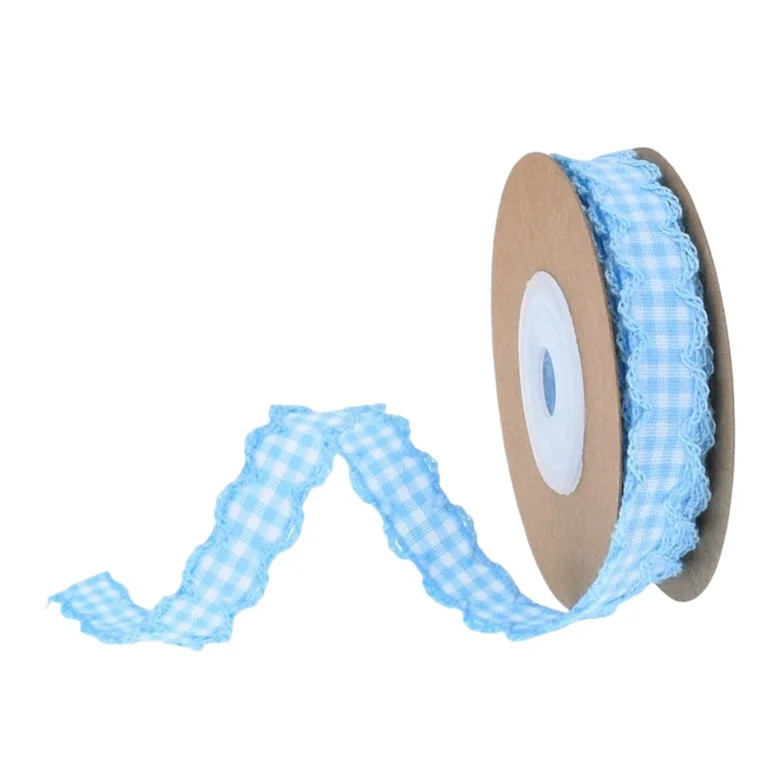 ToyKingdee Gingham Check Decorative Ribbon with Lace Trim - Versatile Craft and Gift Wrapping Acc... | Walmart (US)