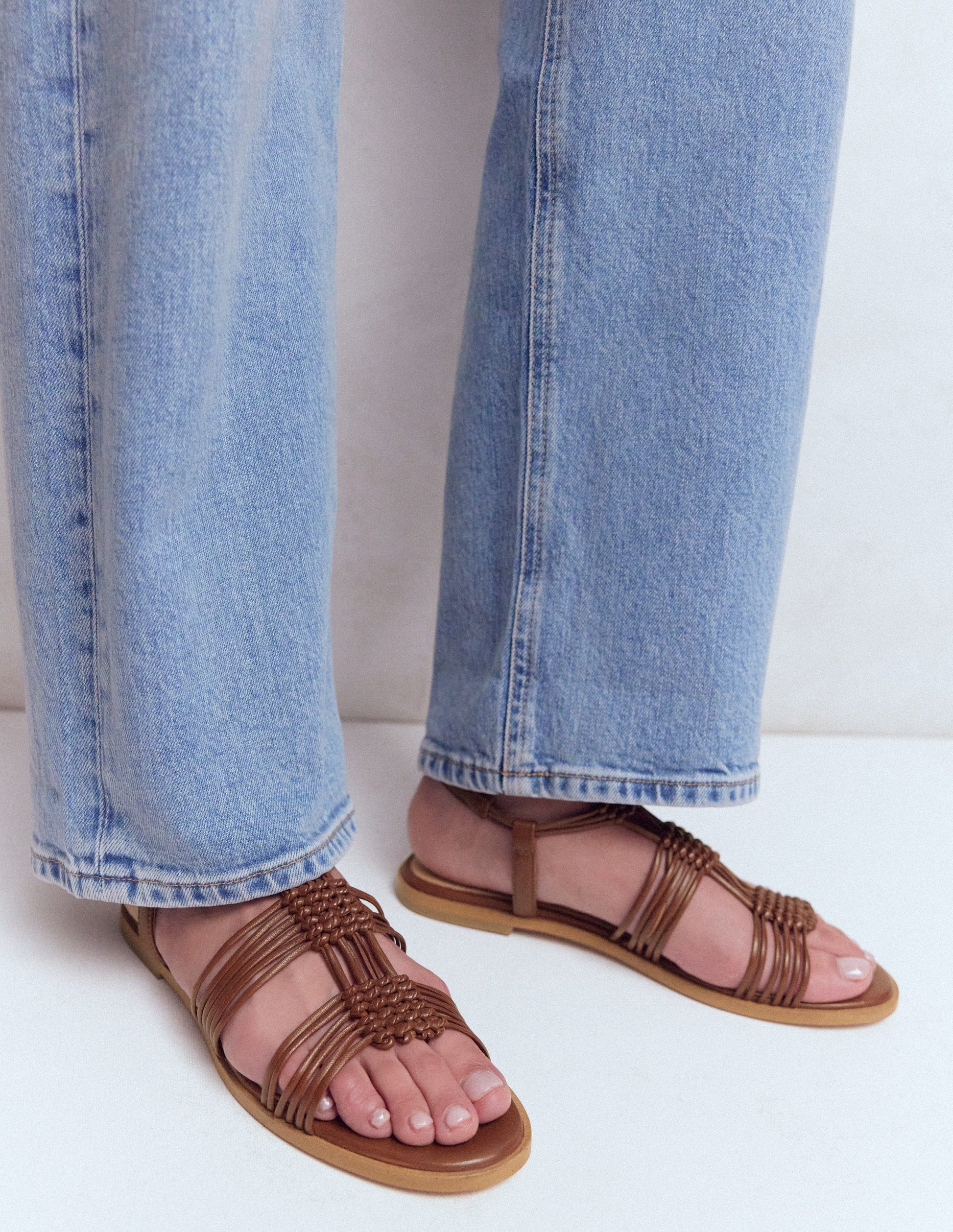 Multi Strap Knot Sandal-Tan | Boden (US)