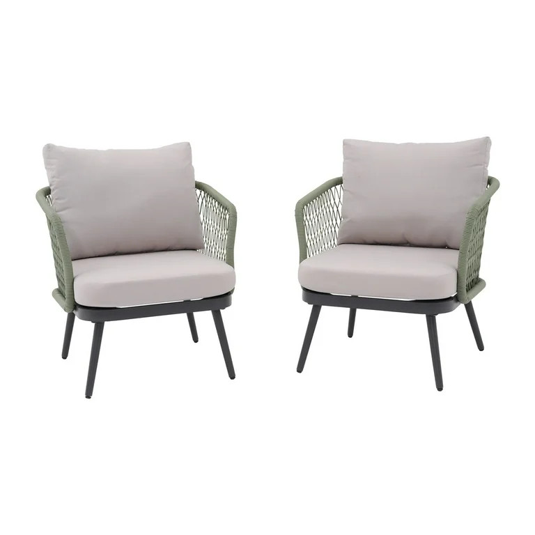 2-Piece Patio Furniture Chair Set with Thick Cushions,Outdoor Wicker Armchairs Conversation Set f... | Walmart (US)