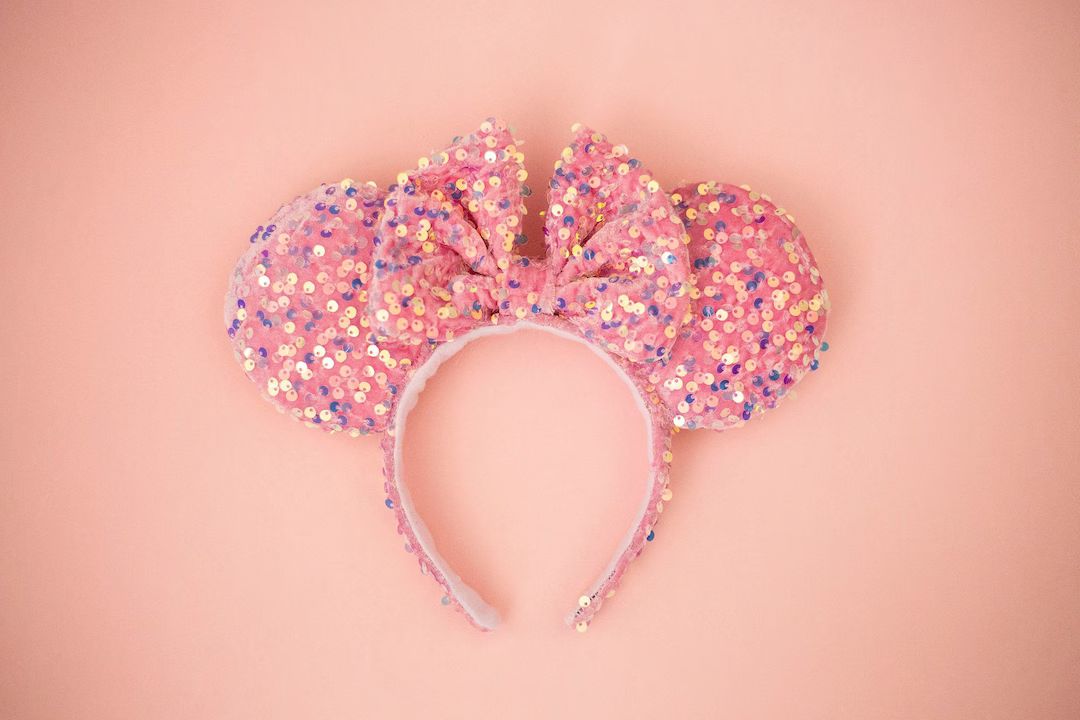 Bubblegum Pink Sequin Ears, Mickey Ears, Minnie Ears, Mouse Ears, Sequin Ears, Disney Ears | Etsy (US)
