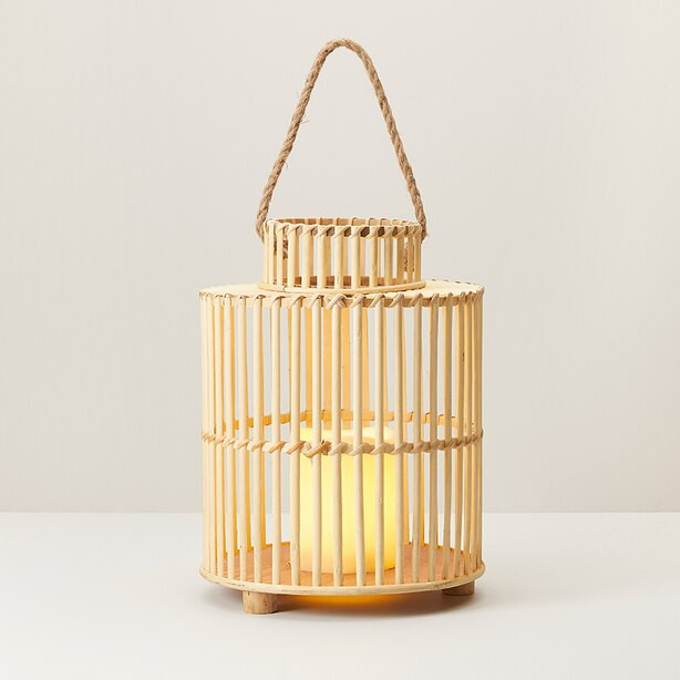 LARGE WOOD LED LANTERN | Indigo (CA)