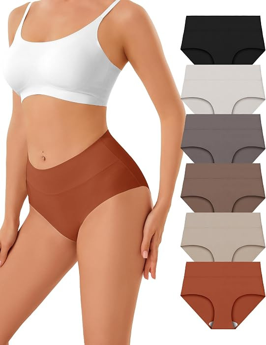 Womens Underwear Seamless High Waisted Panties No Show | Amazon (US)