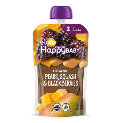 Happy Baby Organics Clearly Crafted Stage 2 Pears, Squash & Blackberries - 4oz | Target