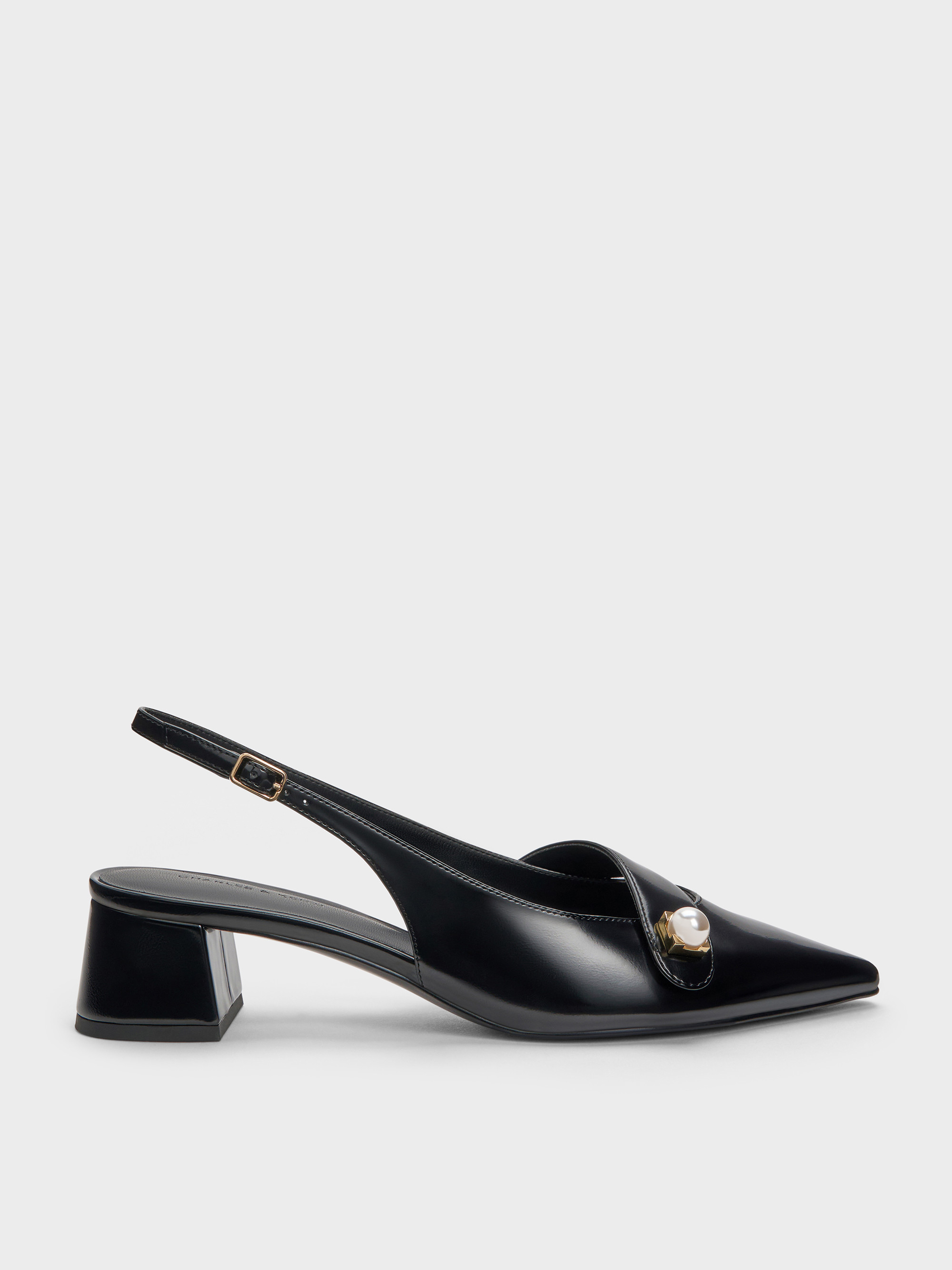 Black Box Marie Pearl Slingback Pumps | CHARLES & KEITH UK | Charles & Keith UK