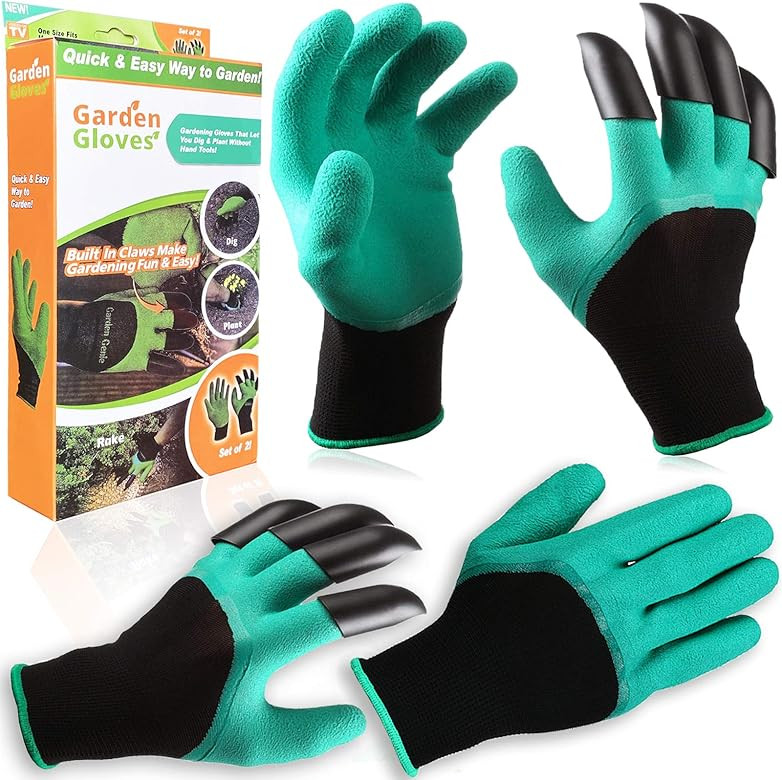 2 Pairs Garden gloves，One Pair Gardening Gloves with Claws, One Pair without Claws, Claws Garde... | Amazon (US)