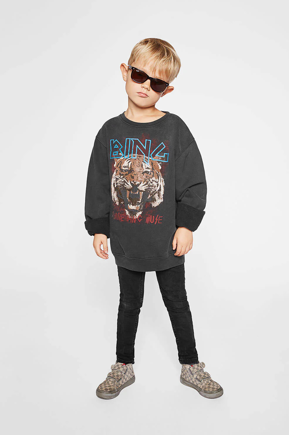 Mini Tiger Sweatshirt - Black | ANINE BING