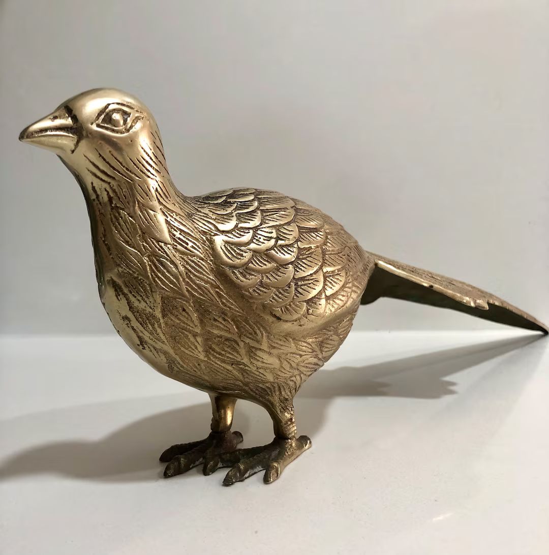 Midcentury Brass Pheasant - Etsy | Etsy (US)
