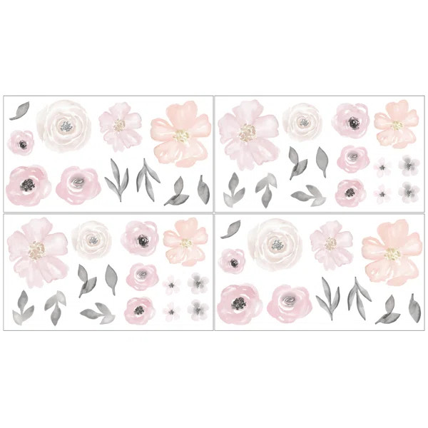 Watercolor Floral Wall Decal | Wayfair North America