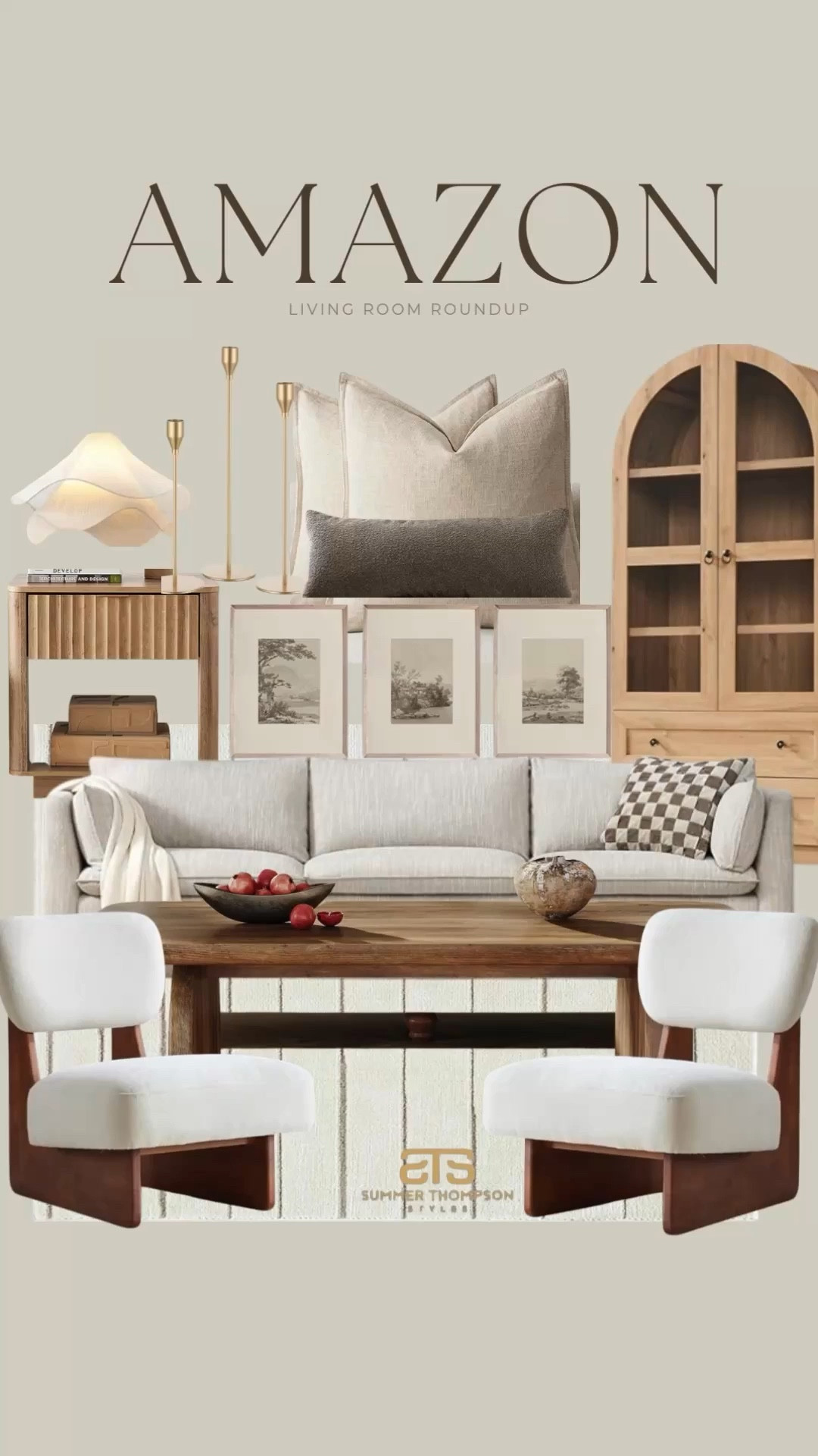 Soft neutrals layered with sculptural silhouettes for an elevated, everyday living space.

Curved sofa. Accent chairs. Statement coffee table. Textured pillows. Warm wood tones. 



#summerthompsonstyles


#LTKU #LTKdayinmylife #LTKHome