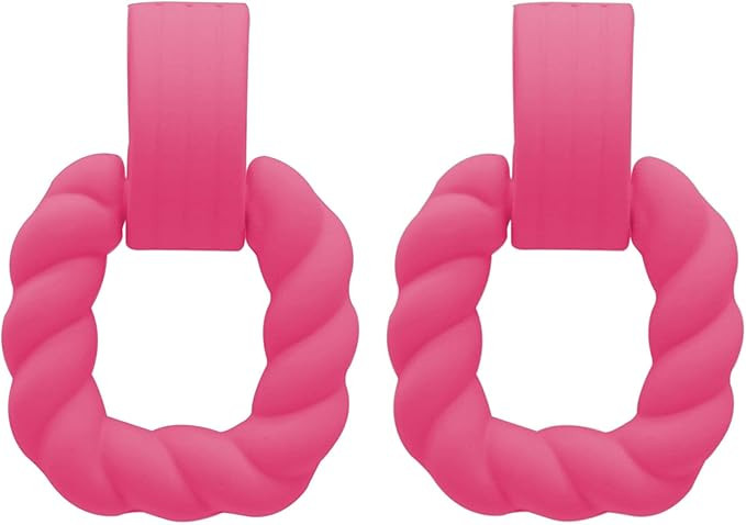 Colorful Rectangle Earrings for Women, Colorful Acrylic Square Earrings Twisted Geometric Stateme... | Amazon (US)