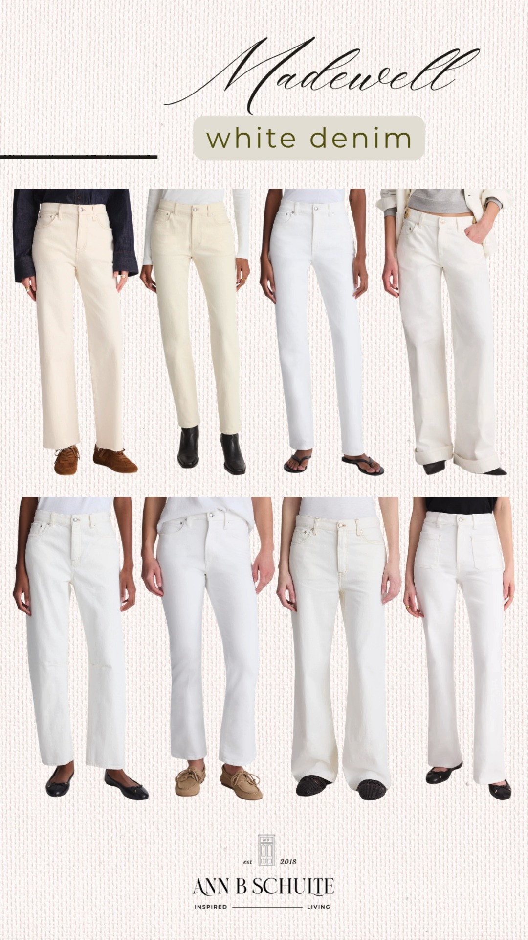 Madewell white denim brings crisp, effortless polish with just enough cool-girl ease for spring. Clean lines, sunny plans, done. 🤍✨👖
#Madewell #MadewellStyle #WhiteDenim #SpringStyle #CleanGirlStyle #WardrobeRefresh #EverydayOutfits #OOTDInspo #LTKSpringStyle #ClassicChic 

 #LTKootd