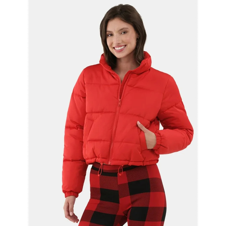 No Boundaries Puffer Jacket, Women's and Women's Plus | Walmart (US)