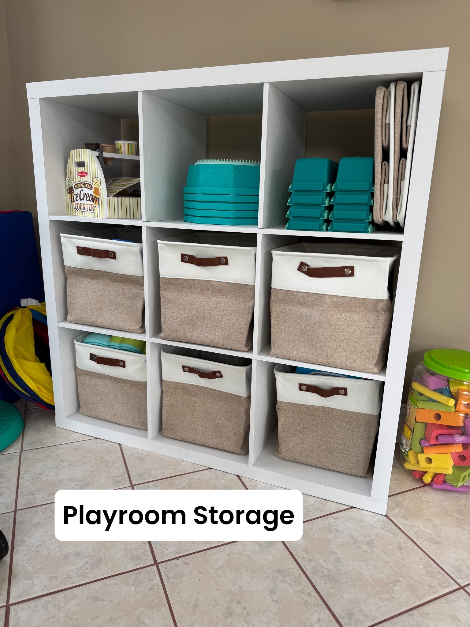 Playroom storage - we have the same set up in our actual playroom with gray buckets. I love that they’re soft sided because it’s easier for the kids to pull out and they can’t break them! 

Neutral playroom, playroom storage idea, aesthetic playroom, storage cubes, storage buckets, toy buckets, toy baskets, playroom ideas, toddler playroom 

#LTKHome #LTKKids #LTKBaby