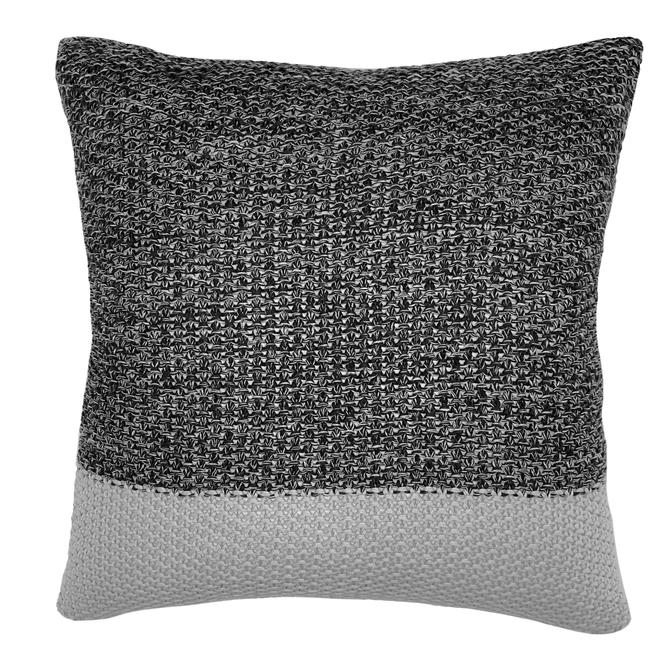 My Texas House Cassia Sweater Knit Square Decorative Pillow Cover, 18" x 18", Black | Walmart (US)