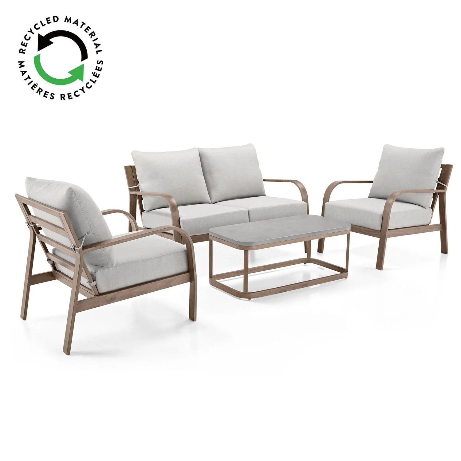 Better Homes & Gardens Prado 4-Piece Steel Patio Outdoor Conversation Set, Brown | Walmart (CA)