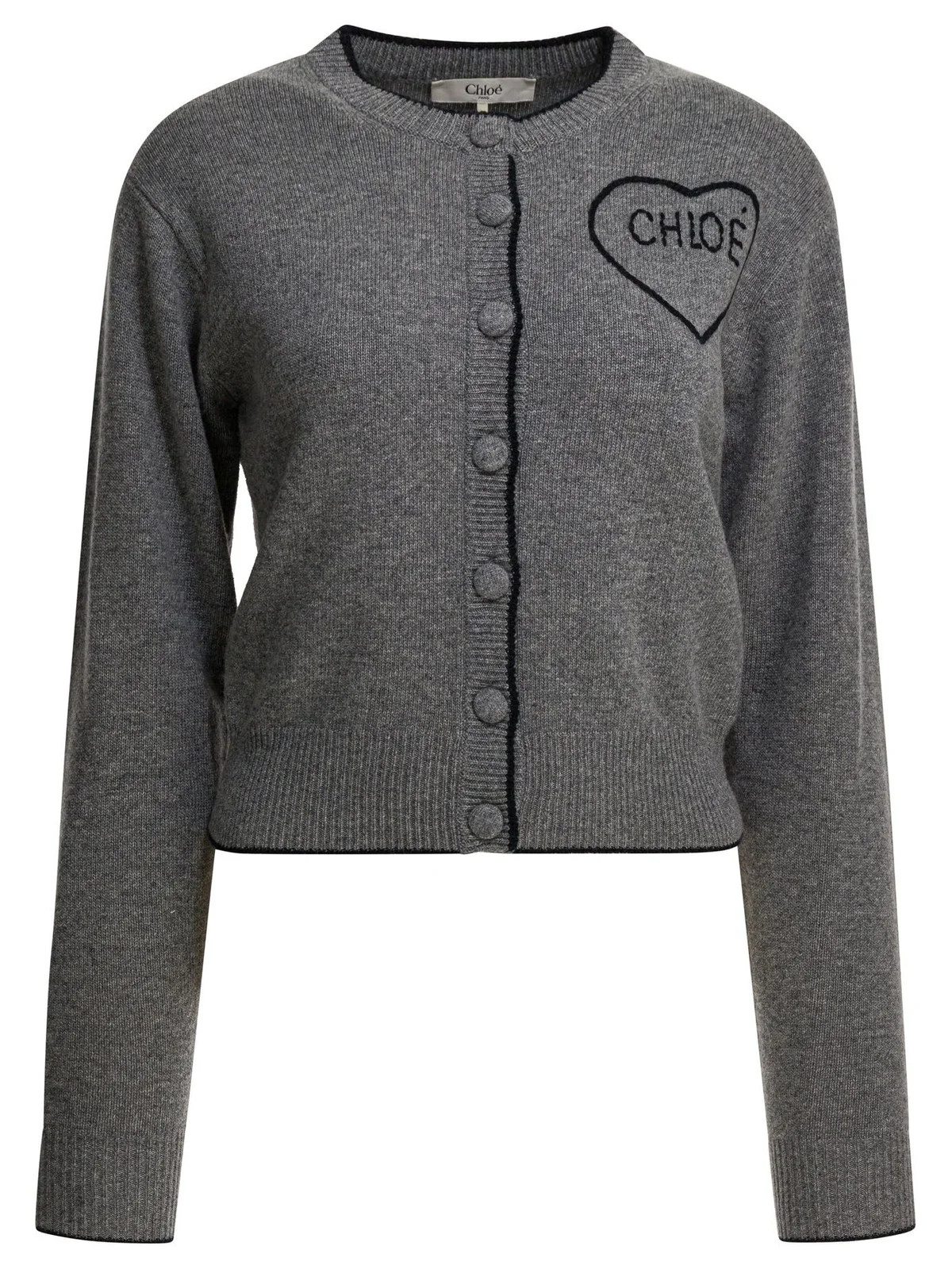 Chloé Fitted Crewneck Knitted Cardigan | Cettire Global