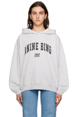 ANINE BING - Gray Harvey Hoodie | SSENSE