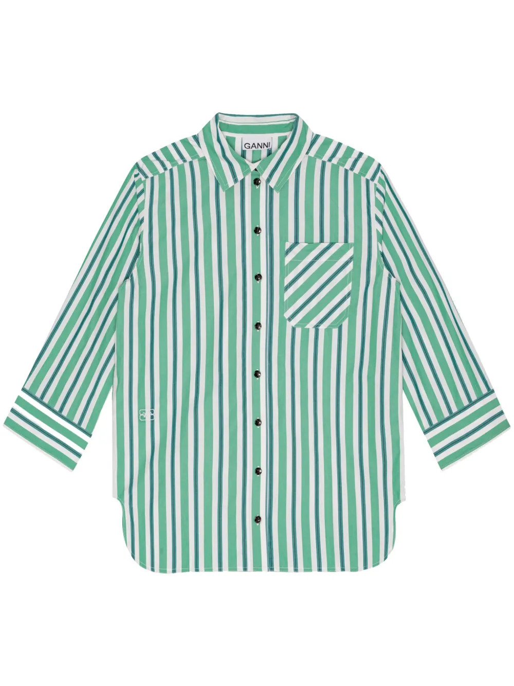 GANNI organic-cotton Striped Shirt - Farfetch | Farfetch Global