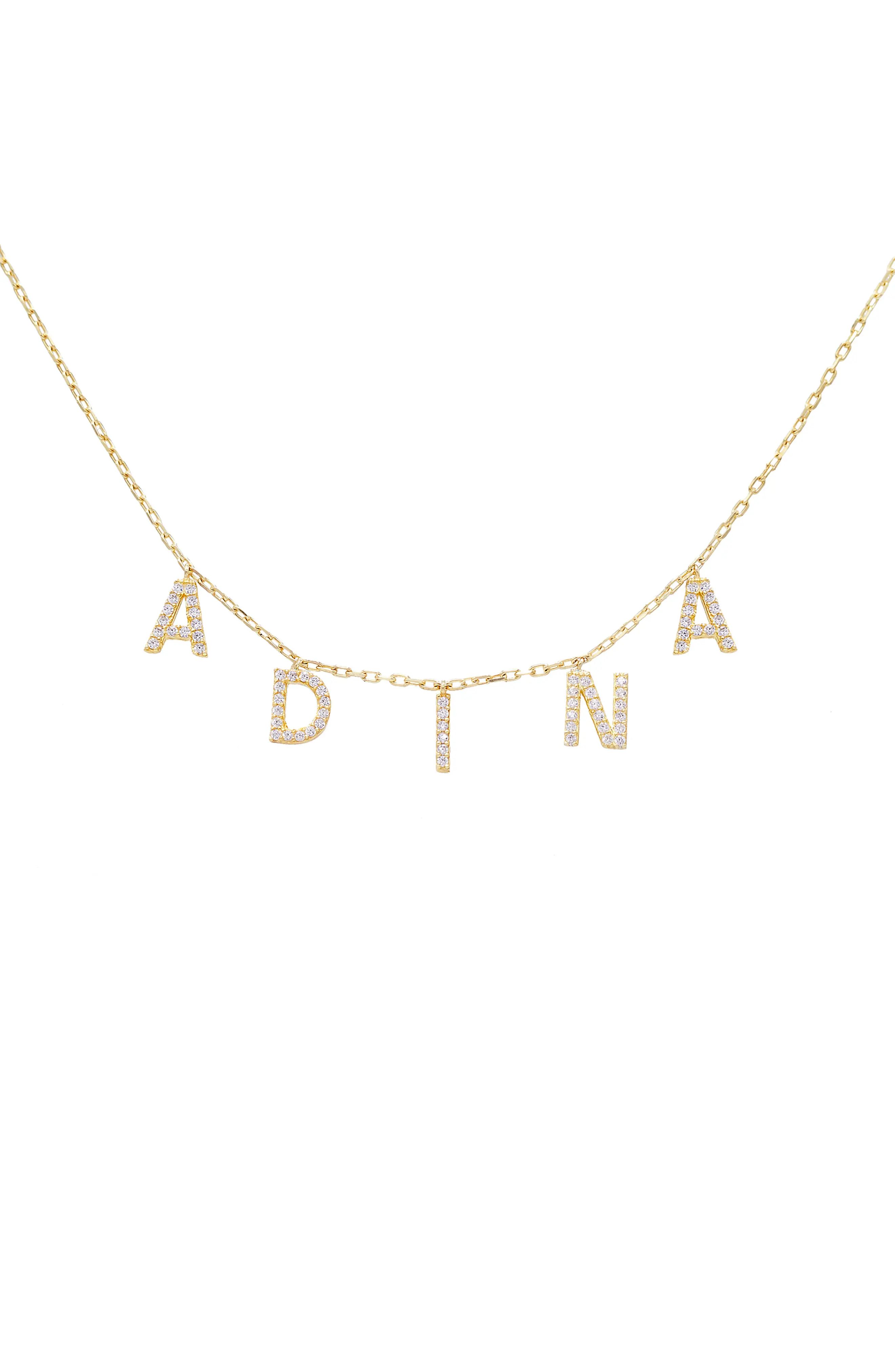 Women's Adina's Jewels Personalized Pave Block Name Shaker Necklace | Nordstrom