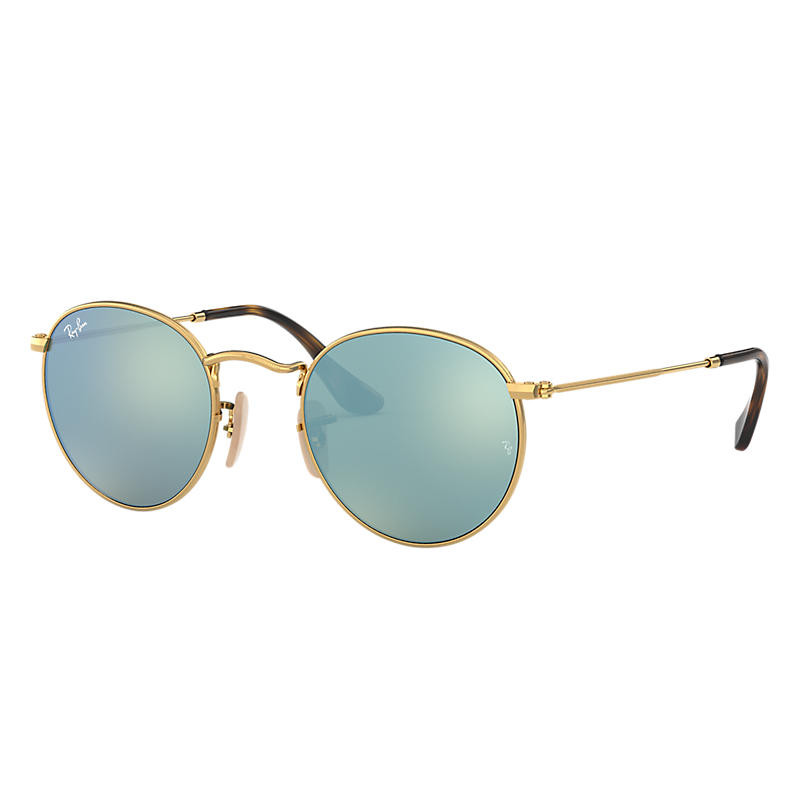 Ray-Ban Round Flat Lenses Gold, Gray Lenses - RB3447N | Ray-Ban (US)