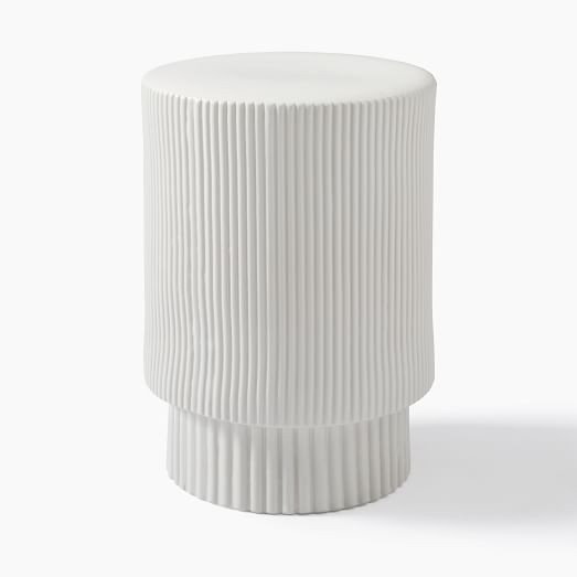 Fluted Ceramic Side Table (13"–16") | West Elm (US)
