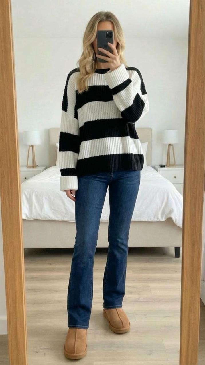 Classic, easy, and always in style 🤍🖤
A striped sweater paired with jeans is the ultimate everyday outfit — effortless, timeless, and so easy to throw on. Perfect for work-from-home days, errands, coffee runs, or casual lunch plans when you want to look put together without overthinking it. Add sneakers or boots and you’re done.

striped sweater outfit, jeans and sweater look, casual everyday style, classic outfit inspo, neutral fashion, Amazon fashion finds, winter casual outfit, effortless chic style, wardrobe staples, LTK casual looks


#LTKootd #LTKmomlife #LTKdayinmylife